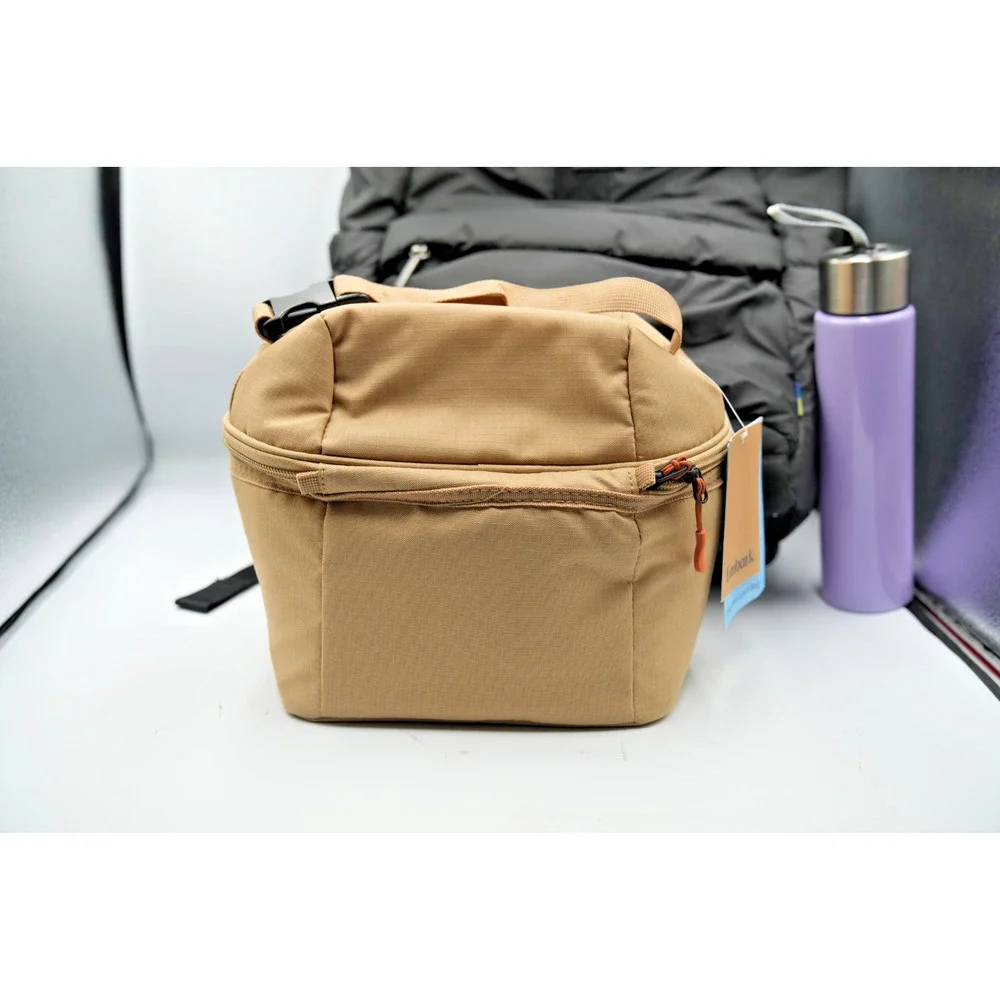 One Story Black Puffer Backpack Bundle -Tan Embark Lunchbox and 25+ School Items